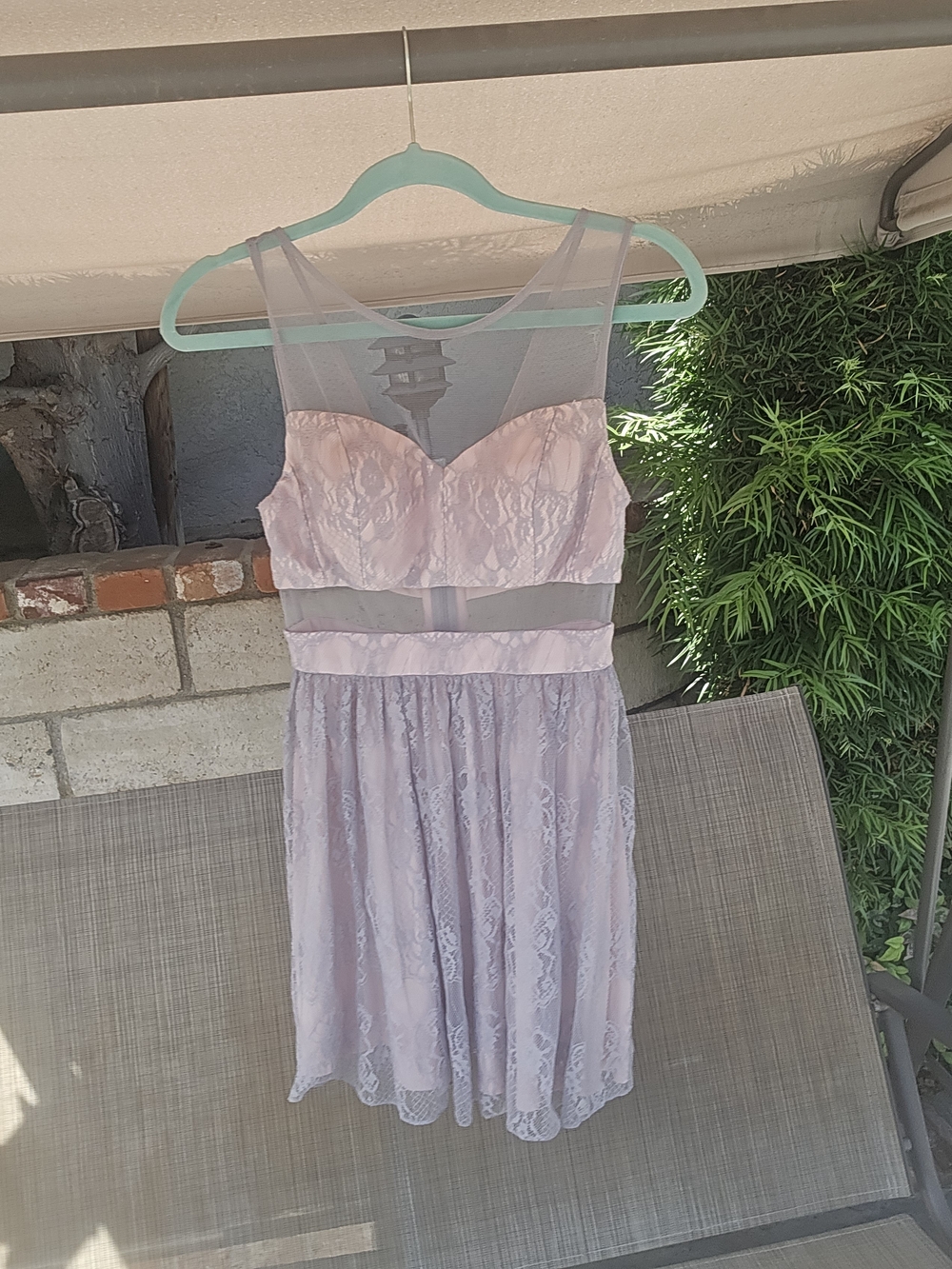 Arden B Pale Pink & Lilac Lace Dress Size XS
